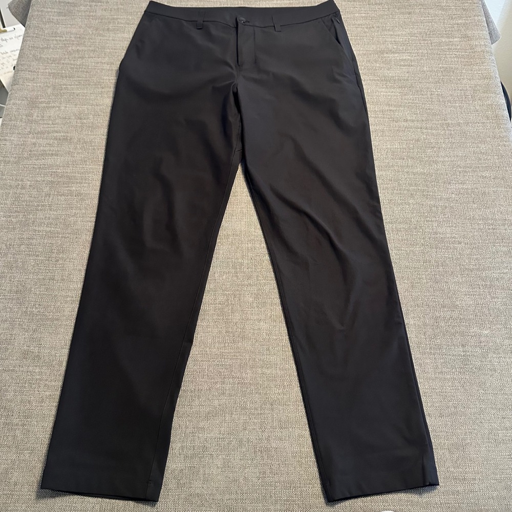 Lululemon Commission Slim-Fit Pant Warpstreme Mens 35 Black  Stretch